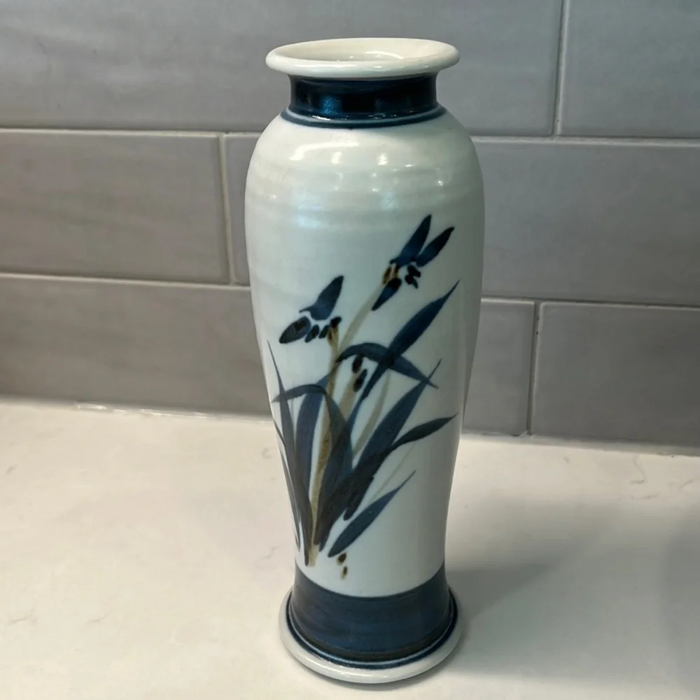 Beautiful blue floral vase